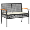LAPOOH 4 Piece Garden Dining Set with Cushions Black Poly Rattan,Garden O5L3
