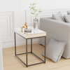 Mirrored Coffee Table Retro Industrial Side Desk Eleated Metal Frame Living Room
