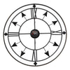 LARGE METAL WALL CLOCK INDOOR OUTDOOR GARDEN ROMAN NUMERALS GIANT OPEN FACE 24IN