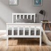 Wooden Bed 3ft Single Size Bed Soild Pine Wood Bed Frame for Adults, Kids White