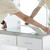 Dressing Table LED Lights Mirror Drawers Glass Door Cabinet Make up Desk Stool