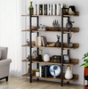 Standing Bookcase 5 Tier Storage Bookshelf Living Room,Display Wooden Shelf For