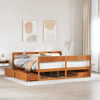 Bed Frame without Mattress Wax Brown Super King Solid Wood Pine