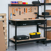 Workbench Workshop Garage Steel Storage Tool DIY Table W/ Pegboard Drawers Black