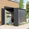 9FT Garden Storage Shed Galvanized Steel Double Door Storage Bicycle Tool Sheds