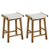 65CM Kitchen Dining Bar Stool Set of 2 Wooden Counter Height Saddle Stools