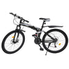 26 Inch Mountain Bike Disc Brake Bicycle 21-Speed MTB Black Mountain Bike 26"