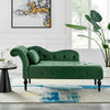 Chaise Lounge Elegant Colourful Velvet Reader's Bedroom Lounge Sofa w/ Wood Legs