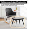 Nursing Rocking Chair with Footstool Velvet Fabric Rocking Chair for Living Room