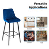 2X Blue Velvet Bar Stools Breakfast Pub Chair Kitchen Seat Height 75 cm