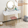 White Dressing Table Vanity Makeup Table Set with Mirror 3 Drawers Stool Bedroom