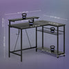 L Shaped Desk with LED Lights Reversible Corner Gaming Desk with Storage