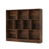 10-Cube Bookshelf 120 CM Wood Display Shelf with 2 Anti-Tipping Kits
