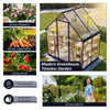 6X4FT Walk-In Greenhouse with Drainage Garden Outdoor Polycarbonate Green House
