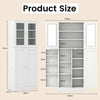 Costway Kitchen Pantry Storage Cabinet 161cm Tall Freestanding Cupboard w/Doors