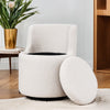 360° Swivel Chair Upholstered Sherpa Fleece Tub Armchair with Seating Storage UK