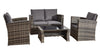 4PC Rattan Garden Furniture Set – Outdoor Patio Sofa, 2 Armchairs & Glass Table