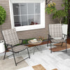 Set of 2 Patio Folding Chairs Outdoor Wicker Dining Chairs with Armrests
