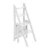 Folding Library Ladder Chair Wood Step Stool Decor Shelf For Home Kitchen Closet