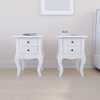 2x White Bedside Cabinet Table Nightstand Chest of Drawers 2 Drawer Bedroom Unit