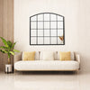 Retro Window Style Black Metal Metal Frame Wall Mirror Garden Home Hallway Decor