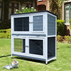 DELUXE DOUBLE DECKER RABBIT GUINEA HUTCH HUTCHES WITH LEGS 2 TIER BB-41-FG-GREY