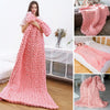 Pink Chunky Handmade Knitted Throw Large Soft Warm Sofa Bed Blanket Quilt Mat UK