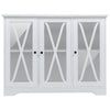 Large 3 Glass Door Storage Cabinet Sideboard Console Table Kitchen Cupboard Unit