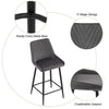 2x Velvet Bar Stool Metal Leg Breakfast Pub Chairs Kitchen Counter Furniture