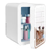 8L Mini Fridge with LED Mirror Portable Cooler Warmer Table Top Bedroom Makeup