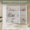 Triple Door Bathroom Mirror Cabinet Cupboard Stainless Steel Wall Mounted 700mm