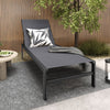 Heavy-Duty Patio Recliner W/ 6-Level Backrest & Breathable Fabric-Gray
