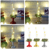Set of 3 Battery Powered Candle Clear Wax Effect Lights with Grass Holder Decor