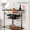 2Tier Mobile Drinks Trolley Bar Serving Cart on Wheels Wine Rack Storage Trolley