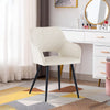 2Pcs Beige Velvet Dining Chair with Diamond Seat & Metal Legs Dining Room