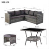 Rattan Corner Garden Furniture 7 Seater Corner Sofa Table Outdoor Patio Set Grey