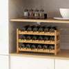 Freestanding Countertop Wine Bottle Organizer 18 Bottles Wine Rack-Natural