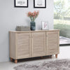 Shoe Storage Cabinet 3 Slatted Doors Rack Cupboard Stand Drawer Unit Footwear