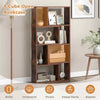120 CM High Bookcase Floor Standing Open Display Shelving Rustic Brown
