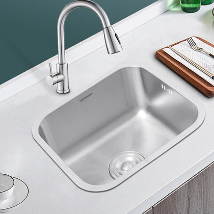 1.0 Deep Single Bowl Stainless Steel Kitchen Sink Undermount Small Basin Drainer