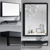 Rectangle Bathroom Mirror w/ Makeup shelf Wall Mounted Metal Frame Black 40x60cm