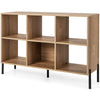 Wooden Storage Bookcase 6 Cube Bookshelf Home Office Display Rack-Natural