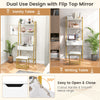Vanity Table and Stool Set Small Ladder Makeup Dressing Desk with shelves
