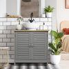Grey Under Sink Pedestal Cabinet Cupboard Bathroom Storage Unit with 2 Doors