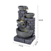 Garden Water Feature Outdoor Solar Power Cascading Bowls Fountain with LED Light