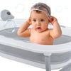 Foldable Portable Baby Bath Tub for Toddler with Baby Cushion For 0-3 years Blue