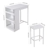 White 3 PCS Bar Table Set Pub Dining Table Set with Storage Shelf and 2 Stools