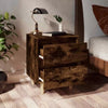 2 x Bedside Cabinets with Solid Wood Legs Smoked Oak 40x35x50 cm - 2 Cabinets