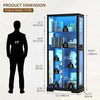 71" Display Cabinet with Glass Doors, Modern Curio Cabinet with 3 Color Lights