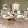 Dining Chairs Set of 6 Velvet Padded Seat 360° Swivel Armchairs Accent Chairs